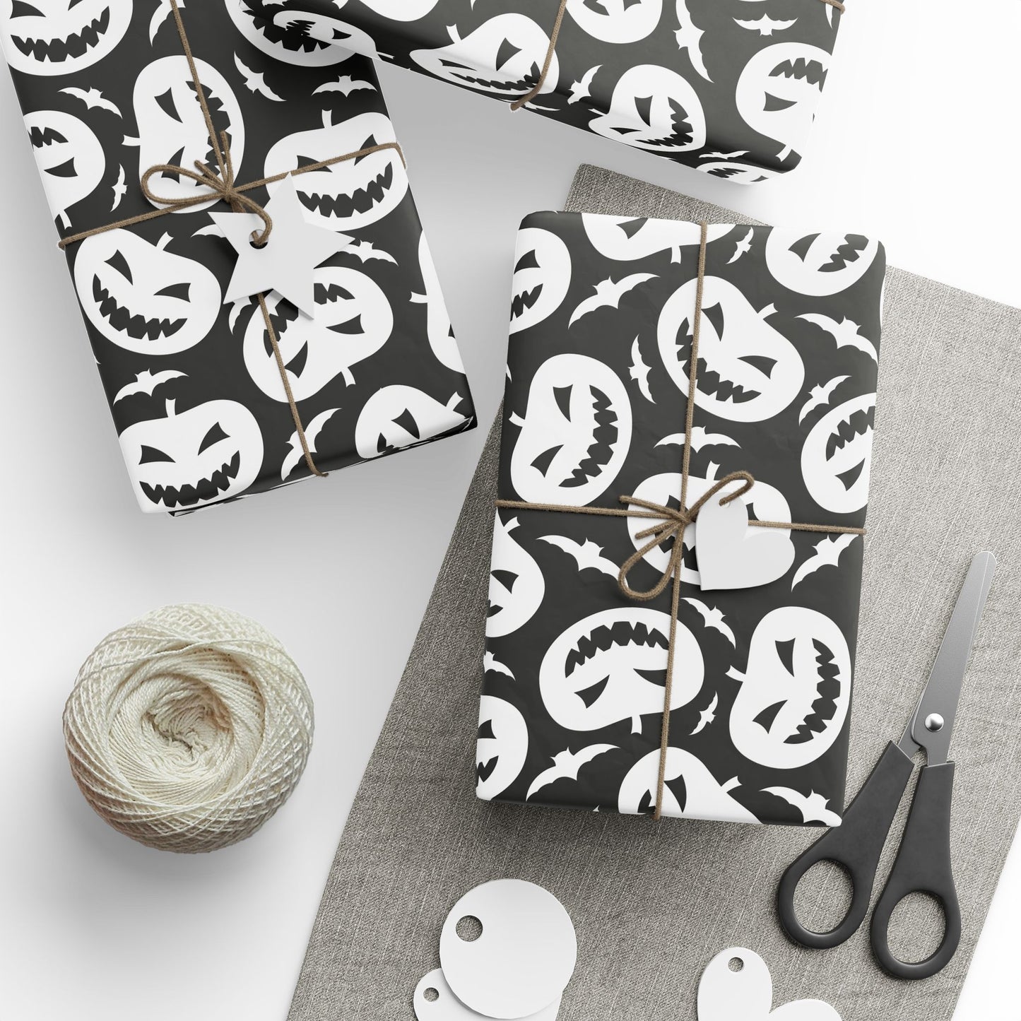 Black and White Pumpkin Wrapping Paper