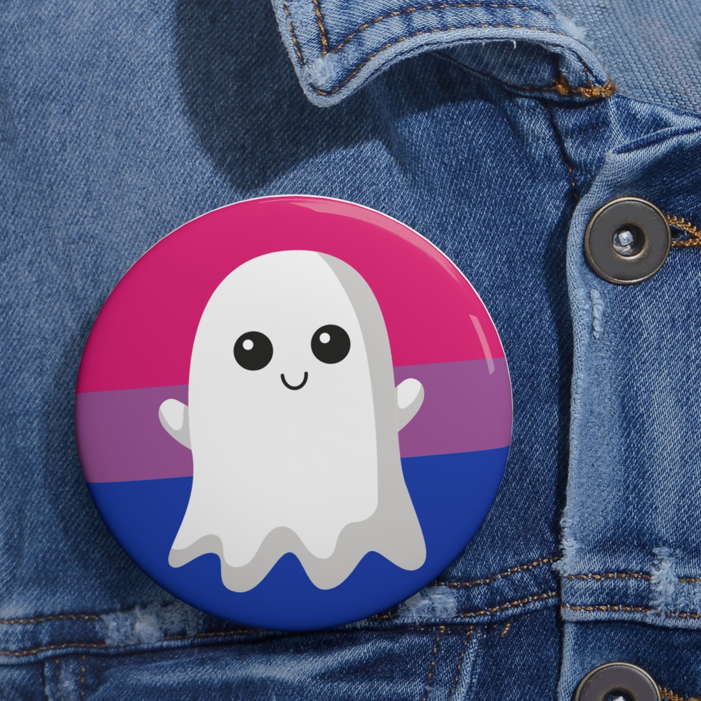 Bisexual Pride Ghost Pin Buttons