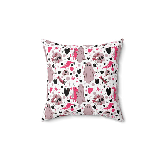 Ghosts And Hearts Square Pillow