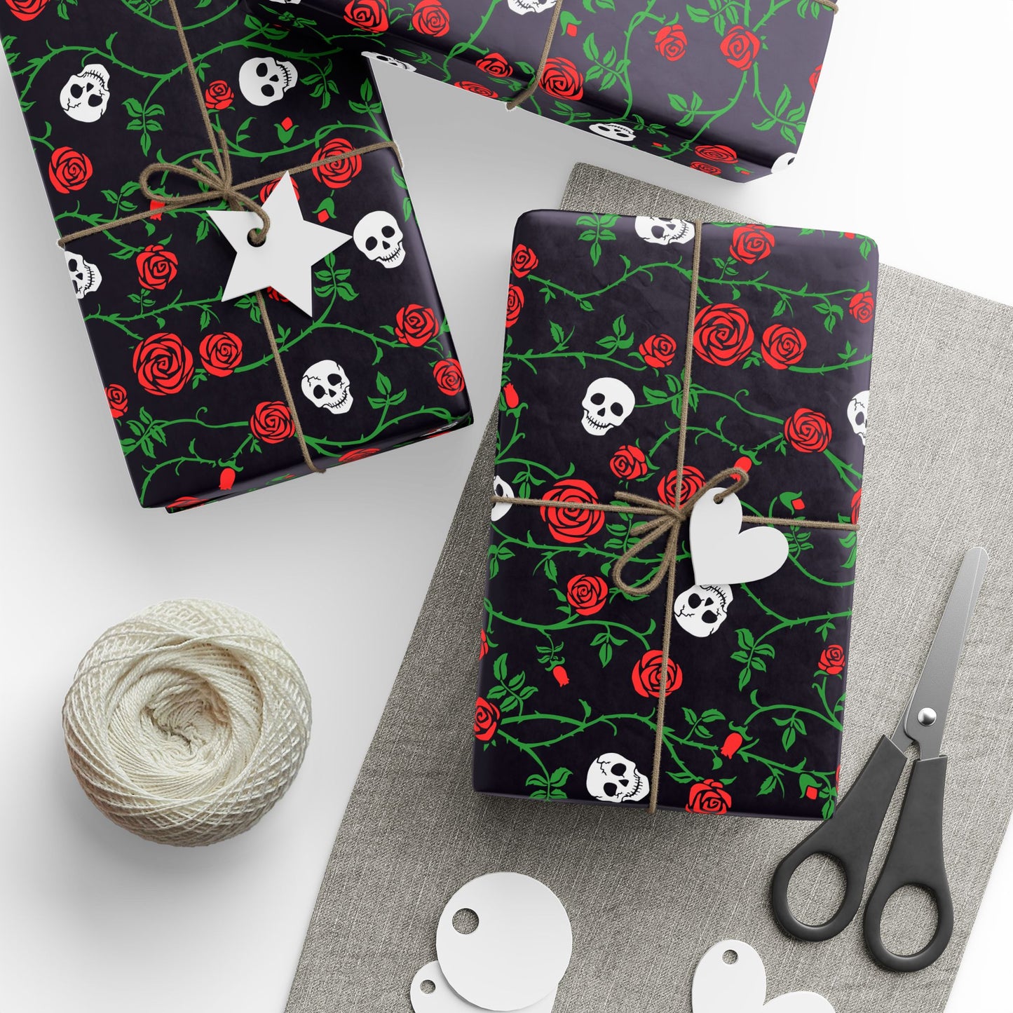 Skull And Rose Wrapping Paper