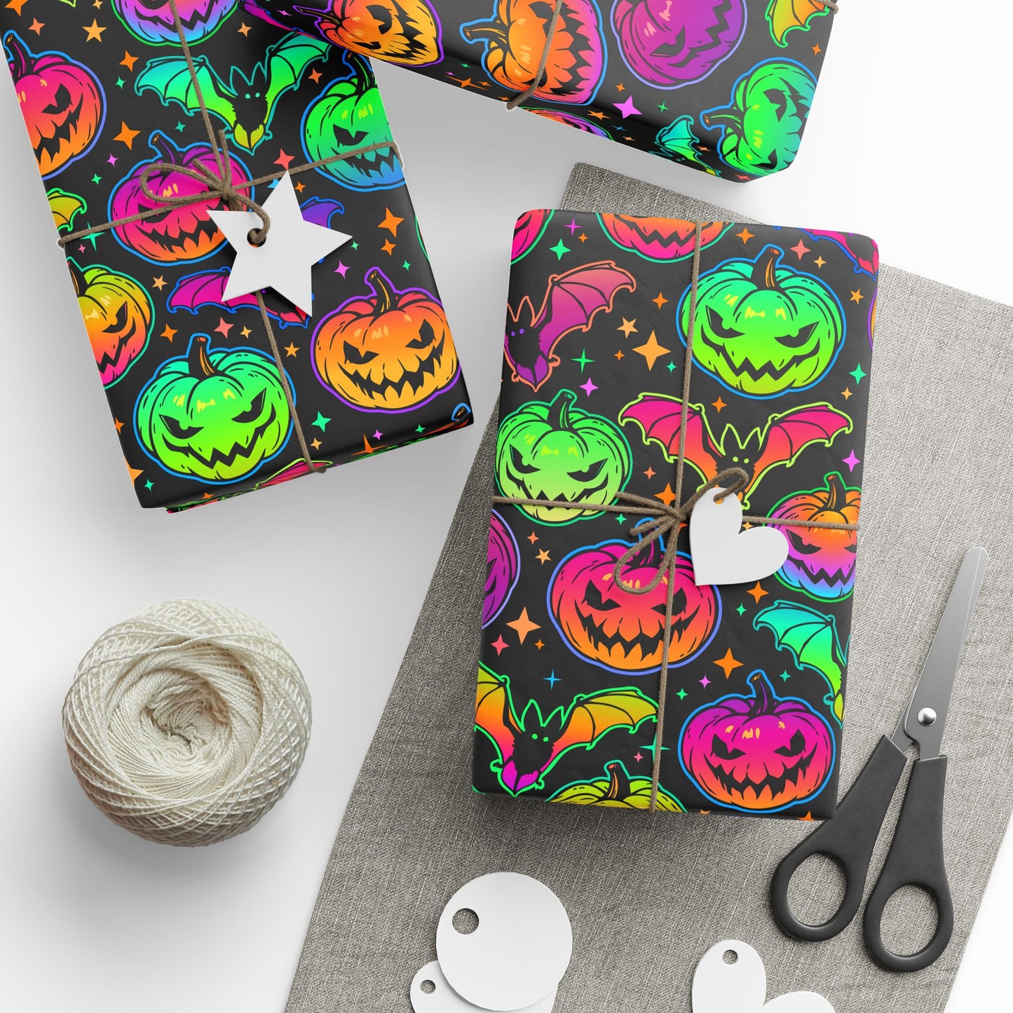 Neon Pumpkin Wrapping Paper