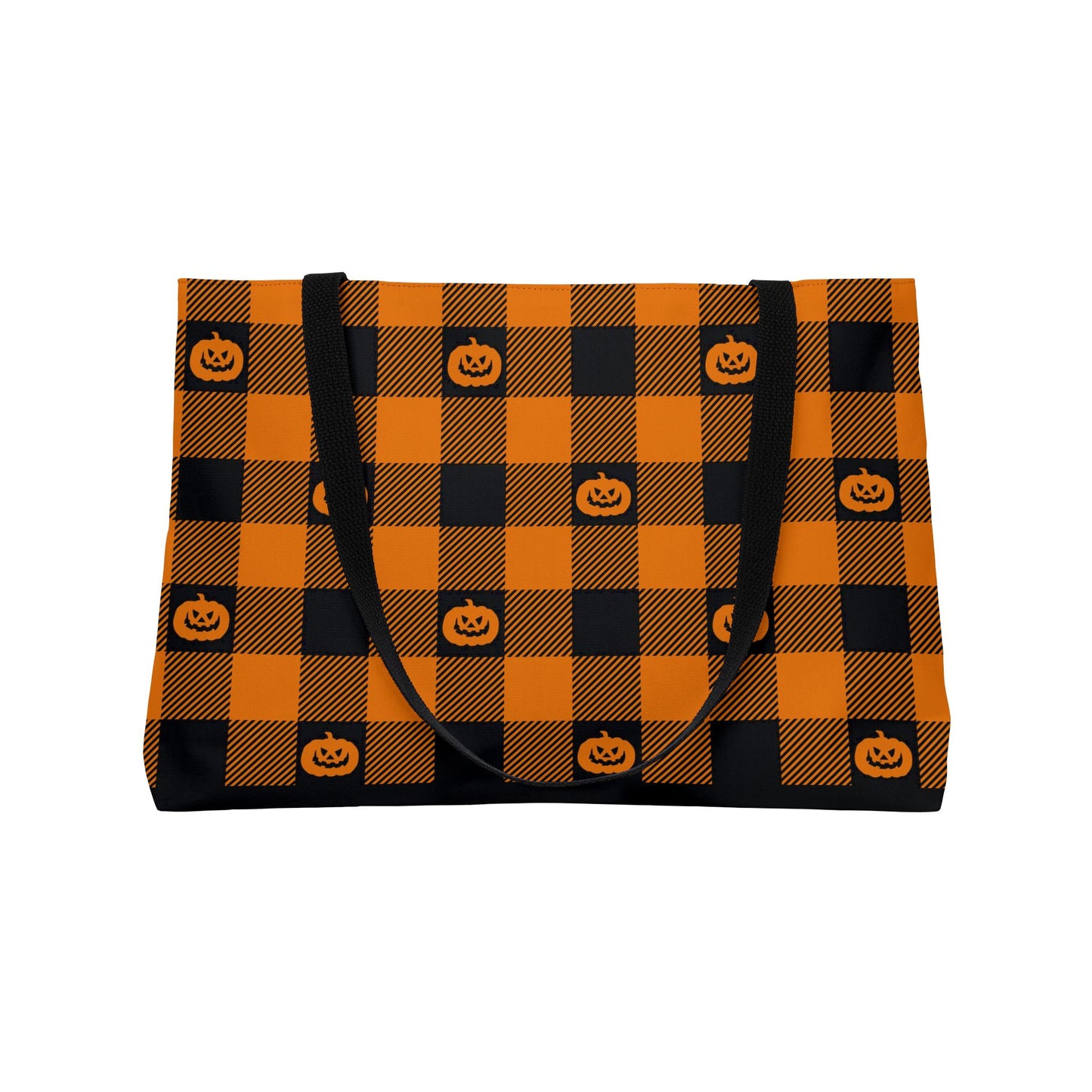 Plaid Pumpkin Weekender Tote Bag