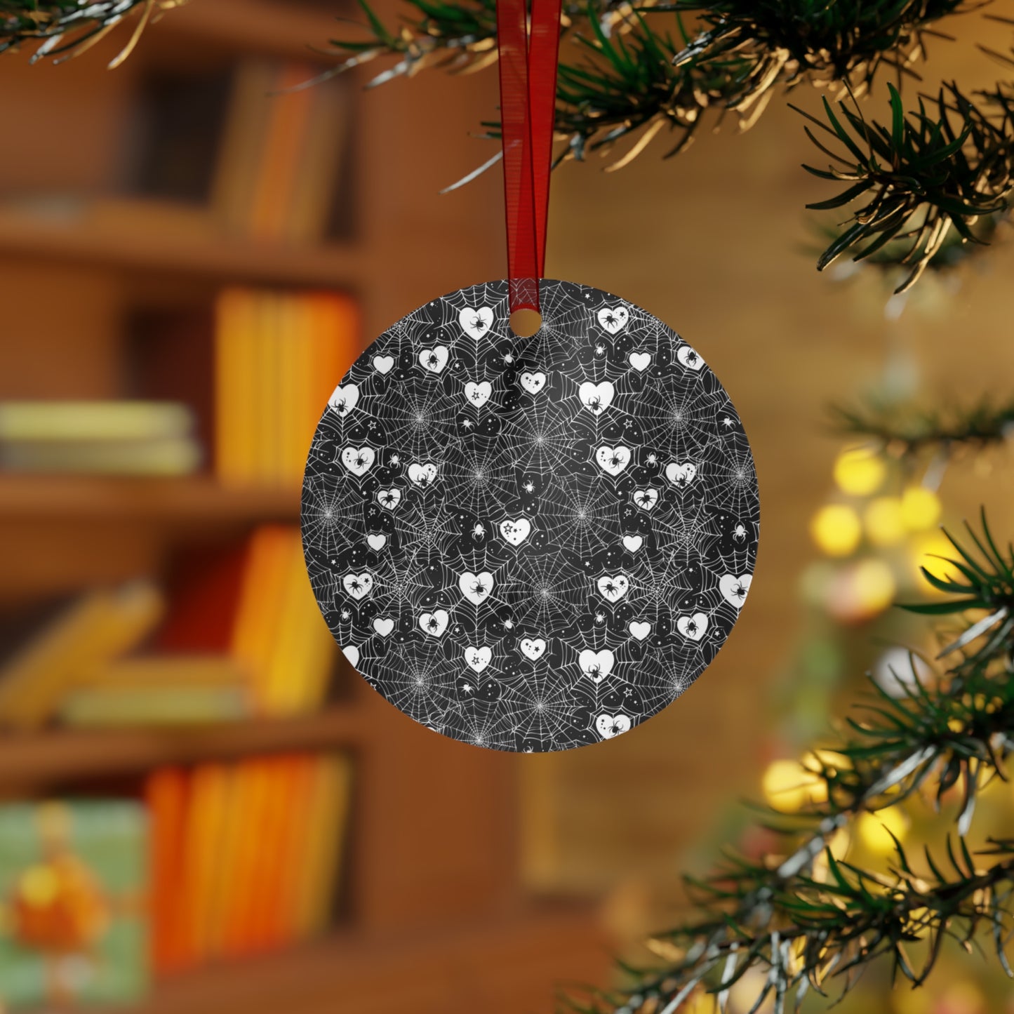 Spiderweb Hearts Ornament