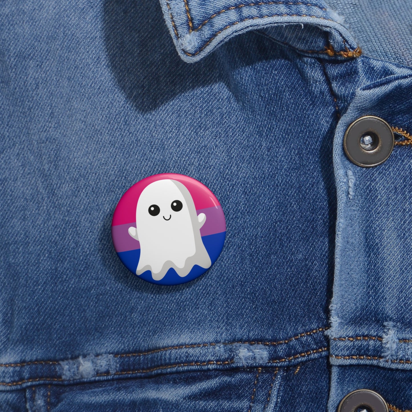 Bisexual Pride Ghost Pin Buttons