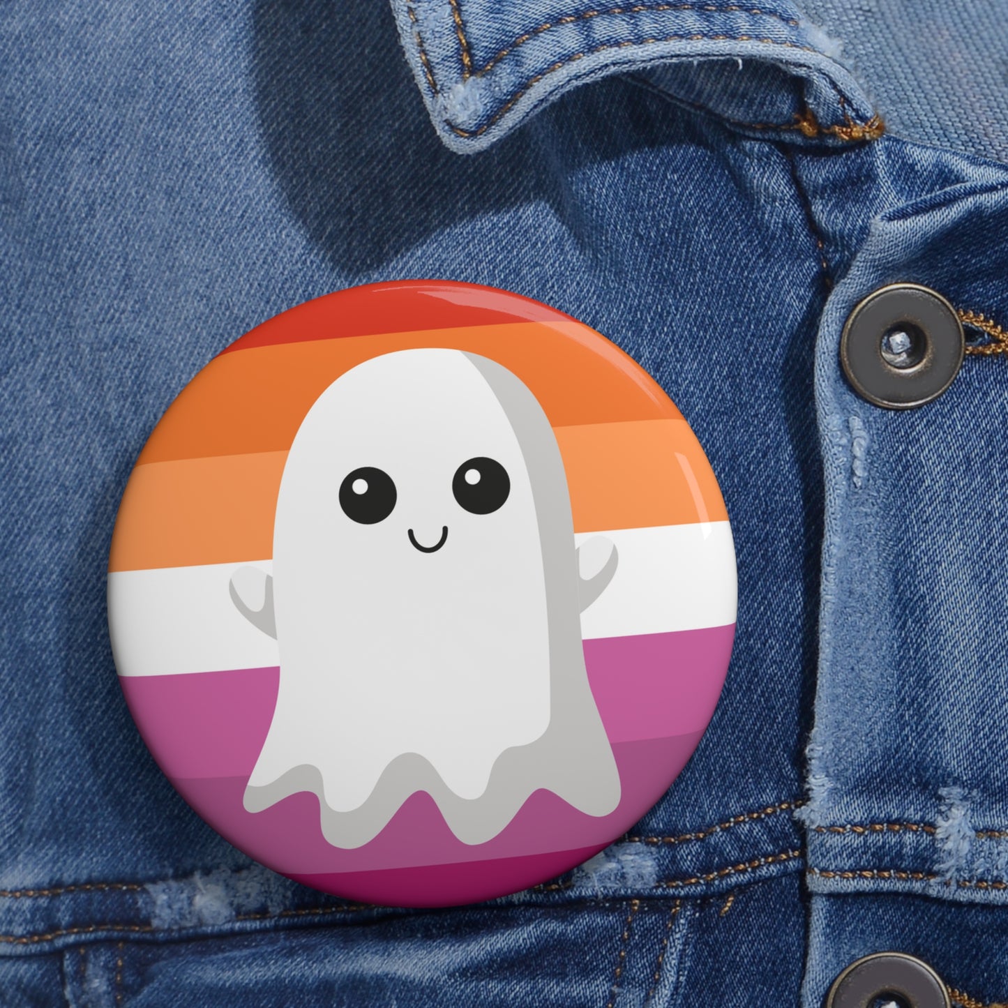 Lesbian Pride Ghost Pin Buttons