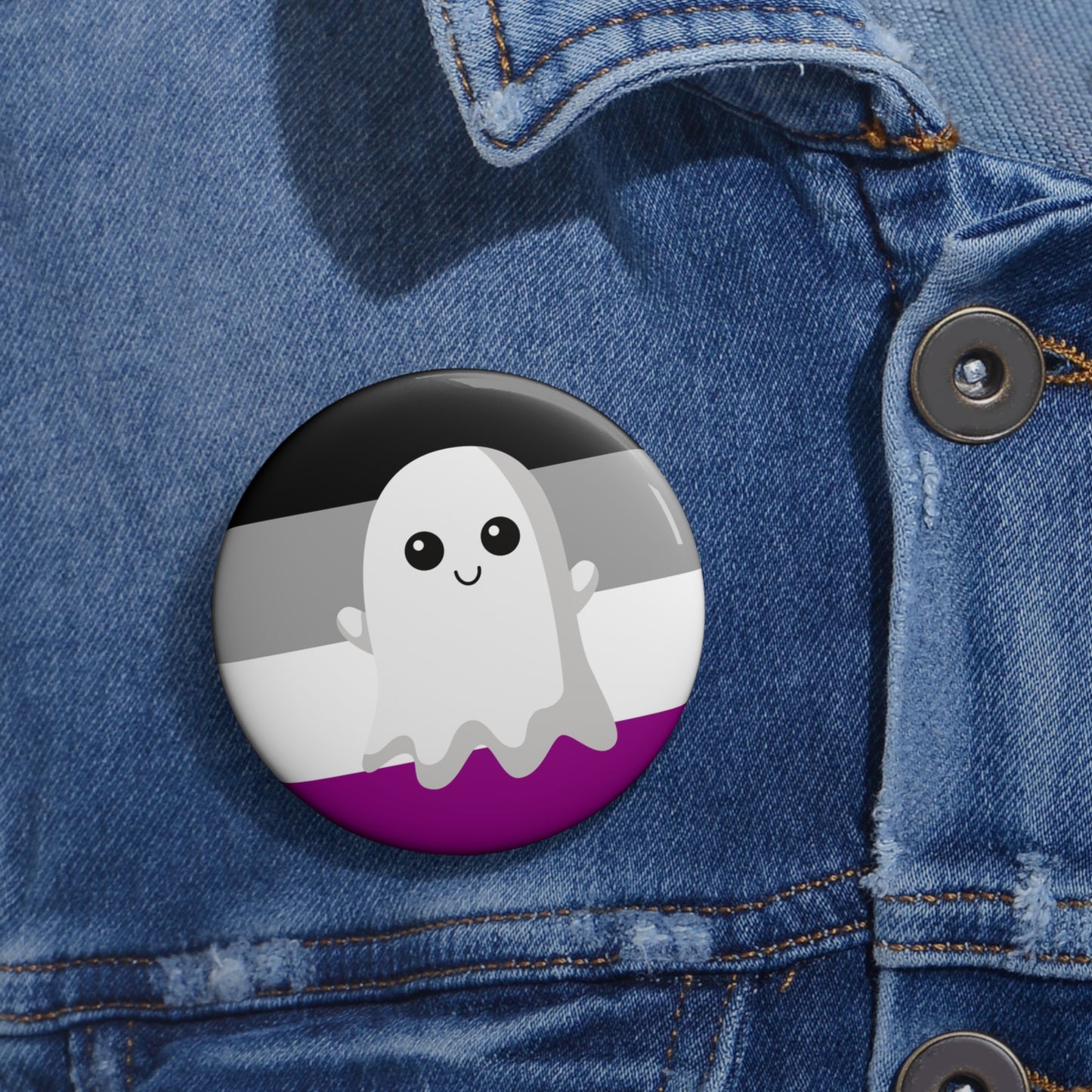 Asexual Pride Ghost Pin Buttons