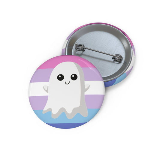 Bigender Ghost Pride Pin Buttons