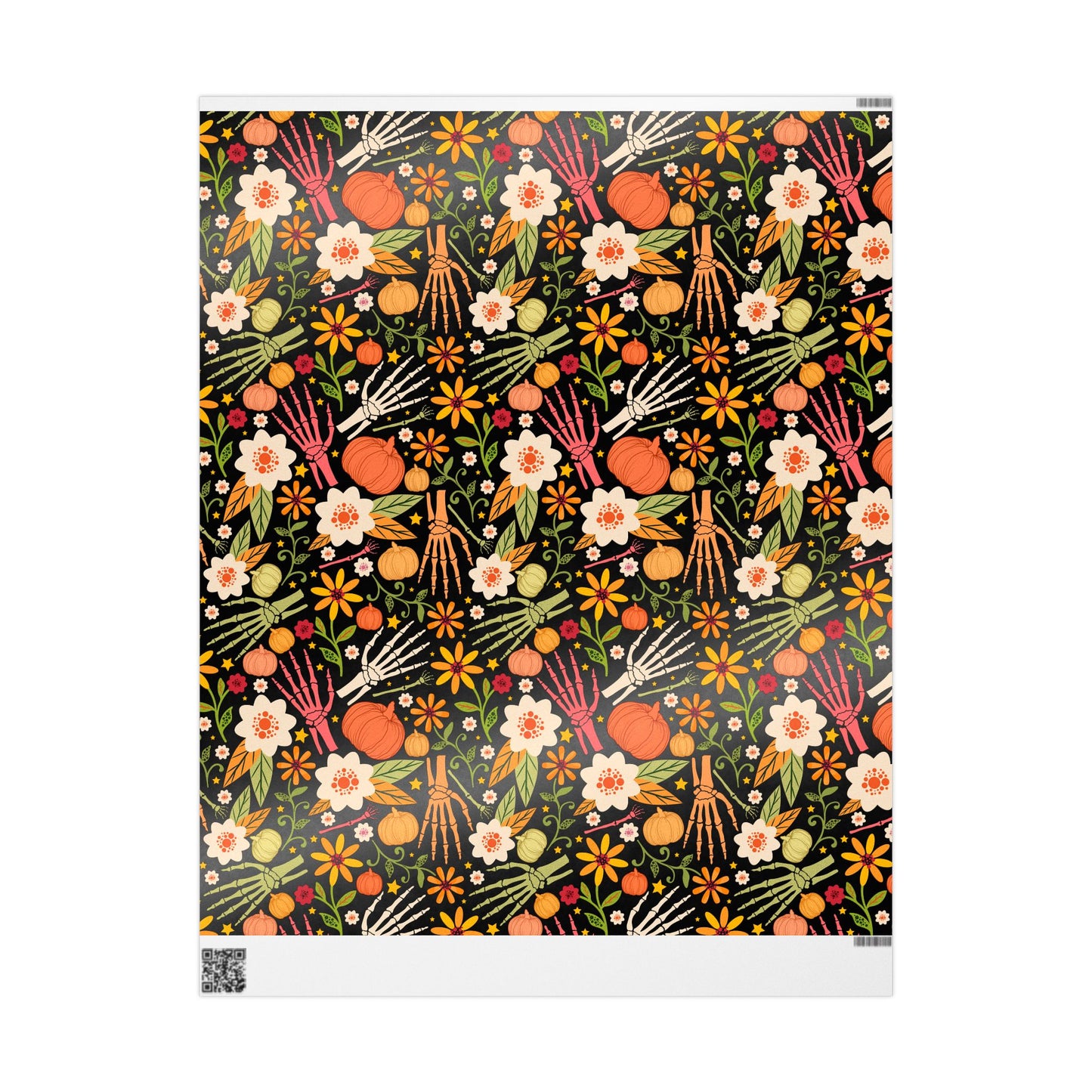 Bones And Flowers Wrapping Paper