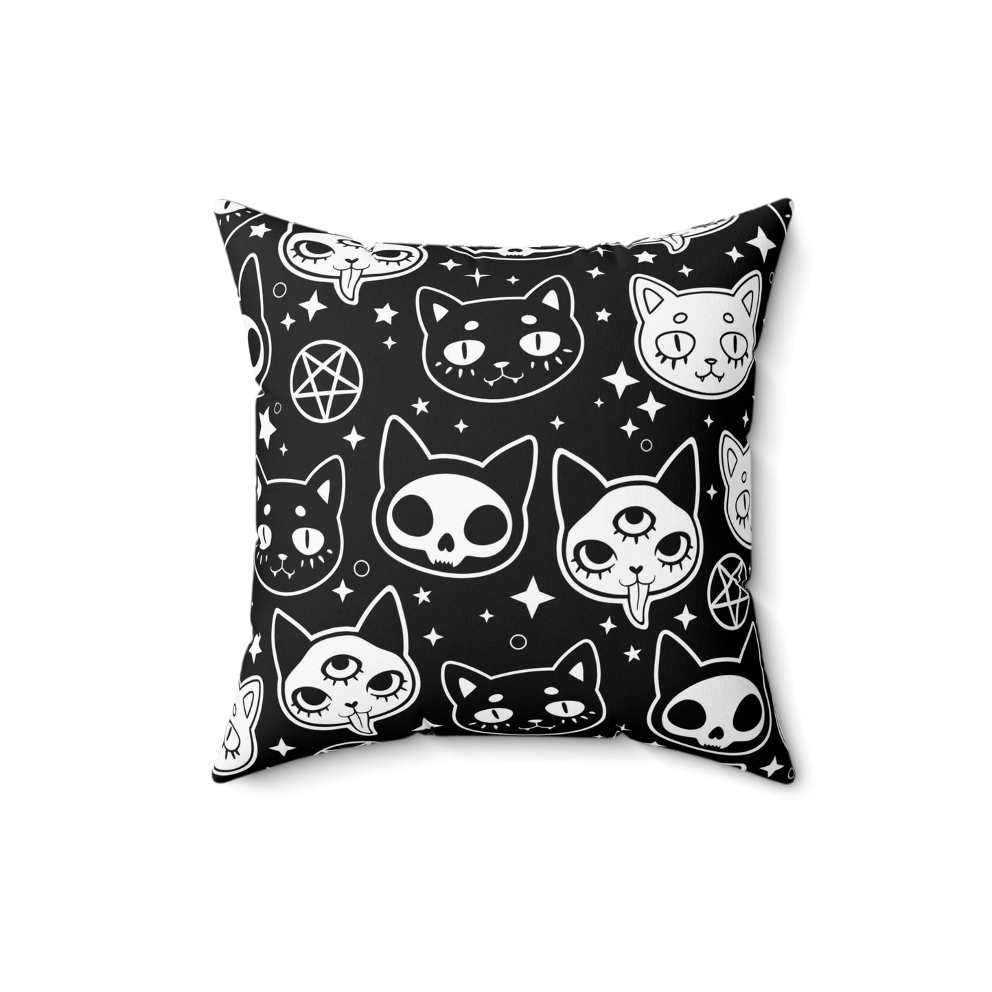 Spooky Cat Square Pillow