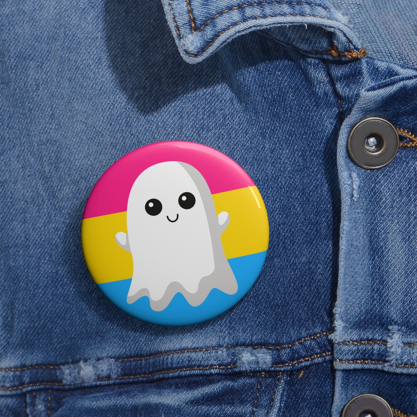 Pansexual Pride Ghost Pin Buttons