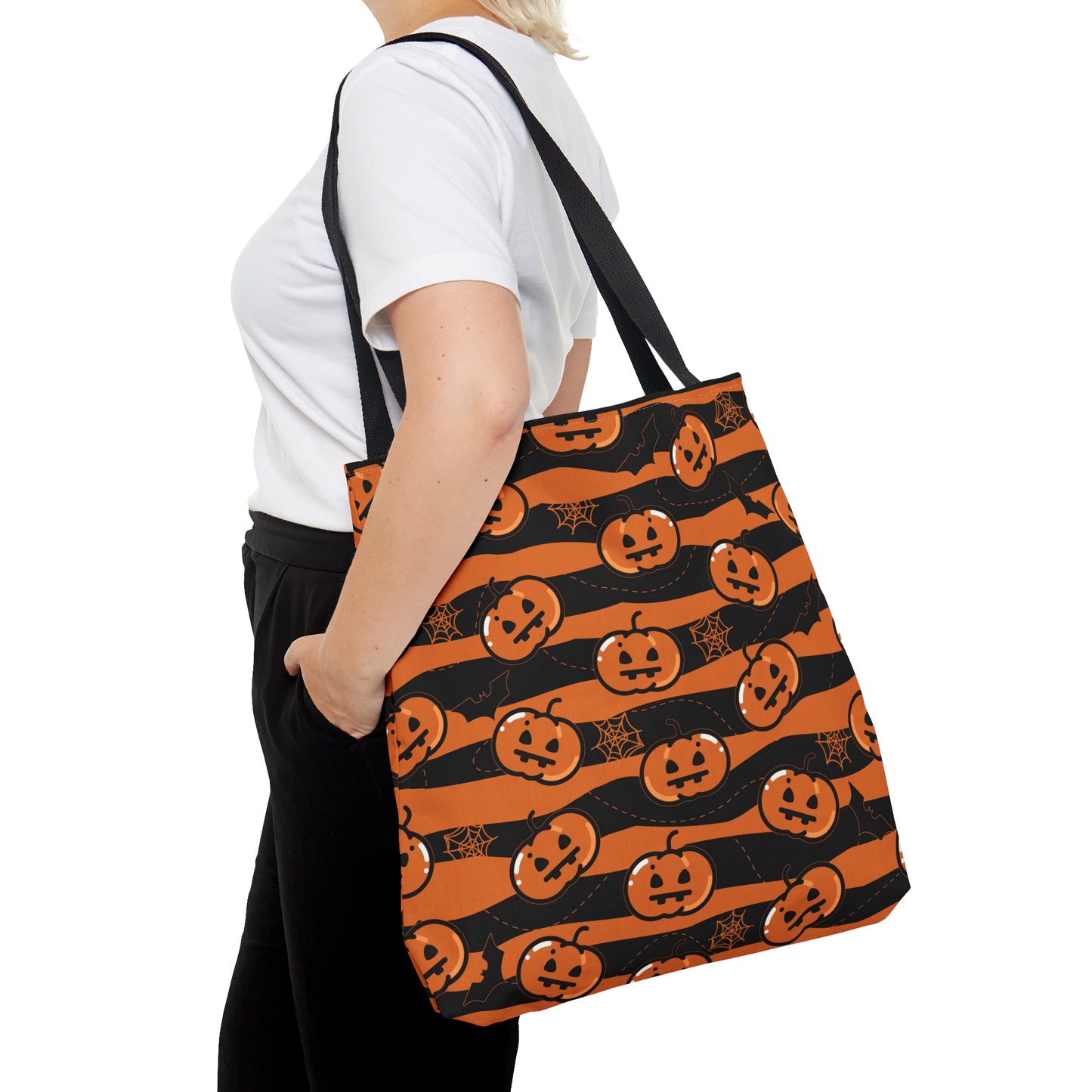 Halloween-Streifen-Stofftasche