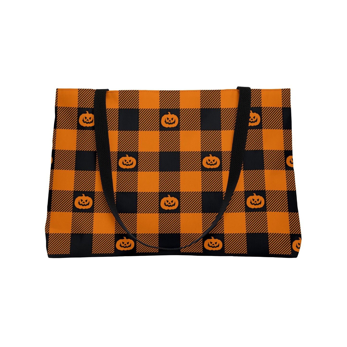 Plaid Pumpkin Weekender Tote Bag