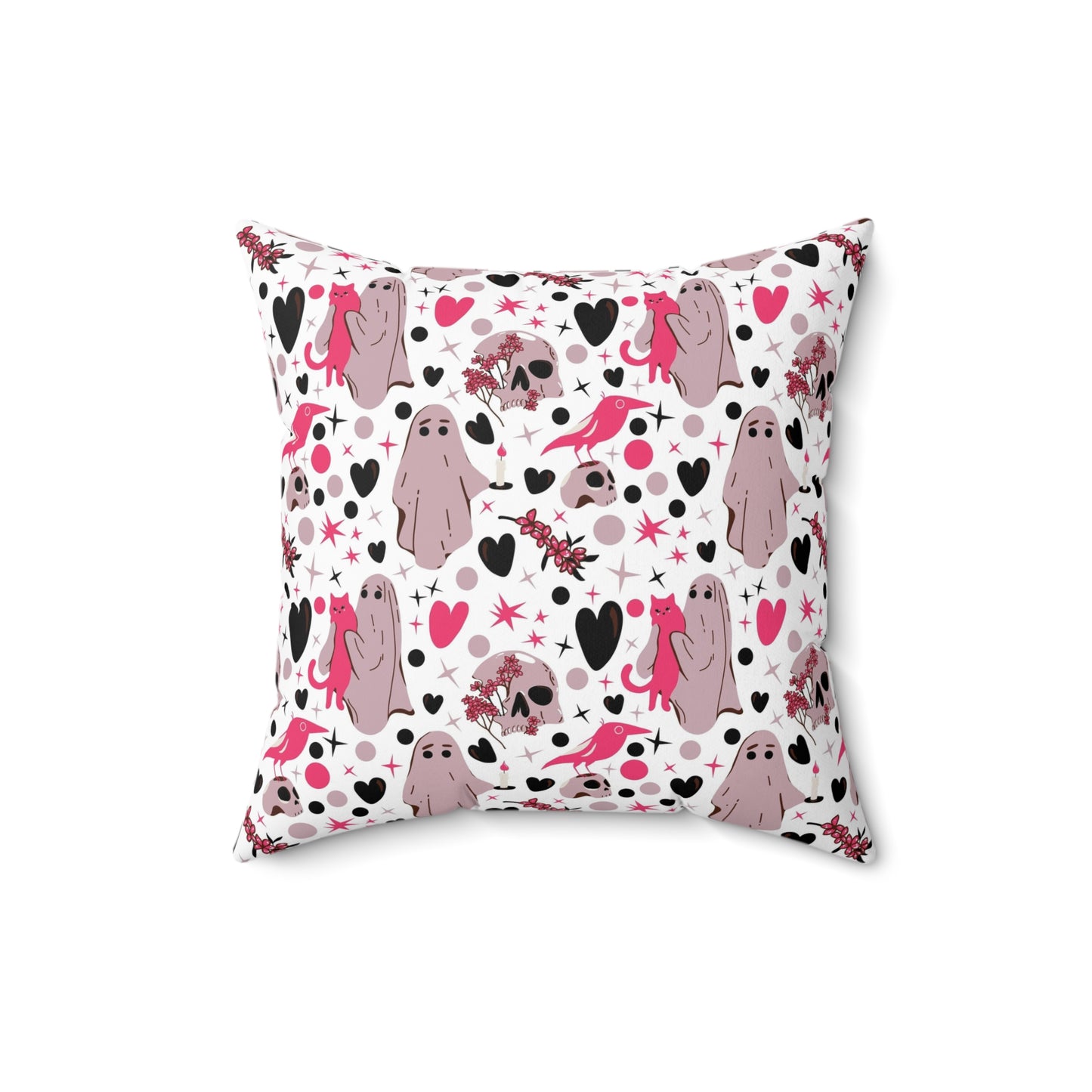 Ghosts And Hearts Square Pillow