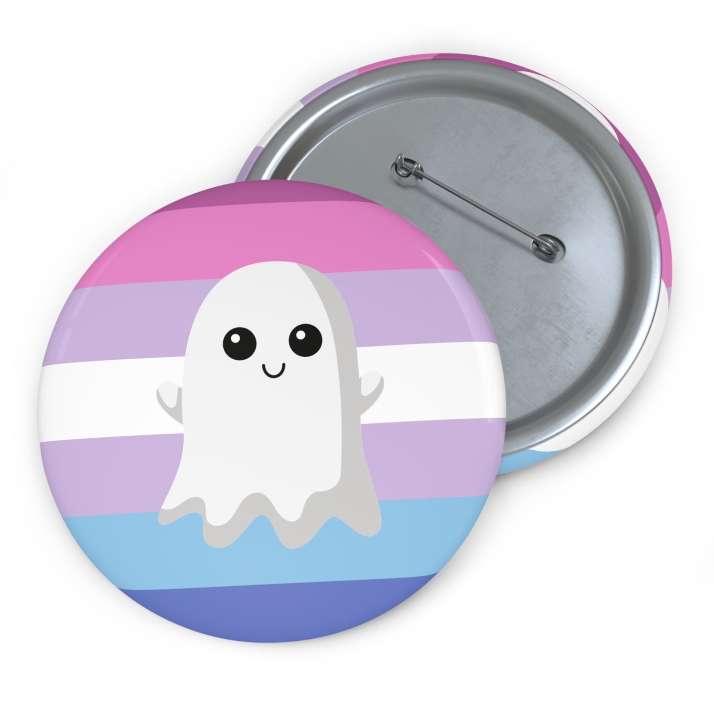 Bigender Ghost Pride Pin Buttons