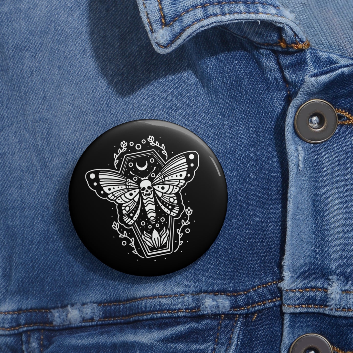 Totenkopf Schmetterling Pin Button