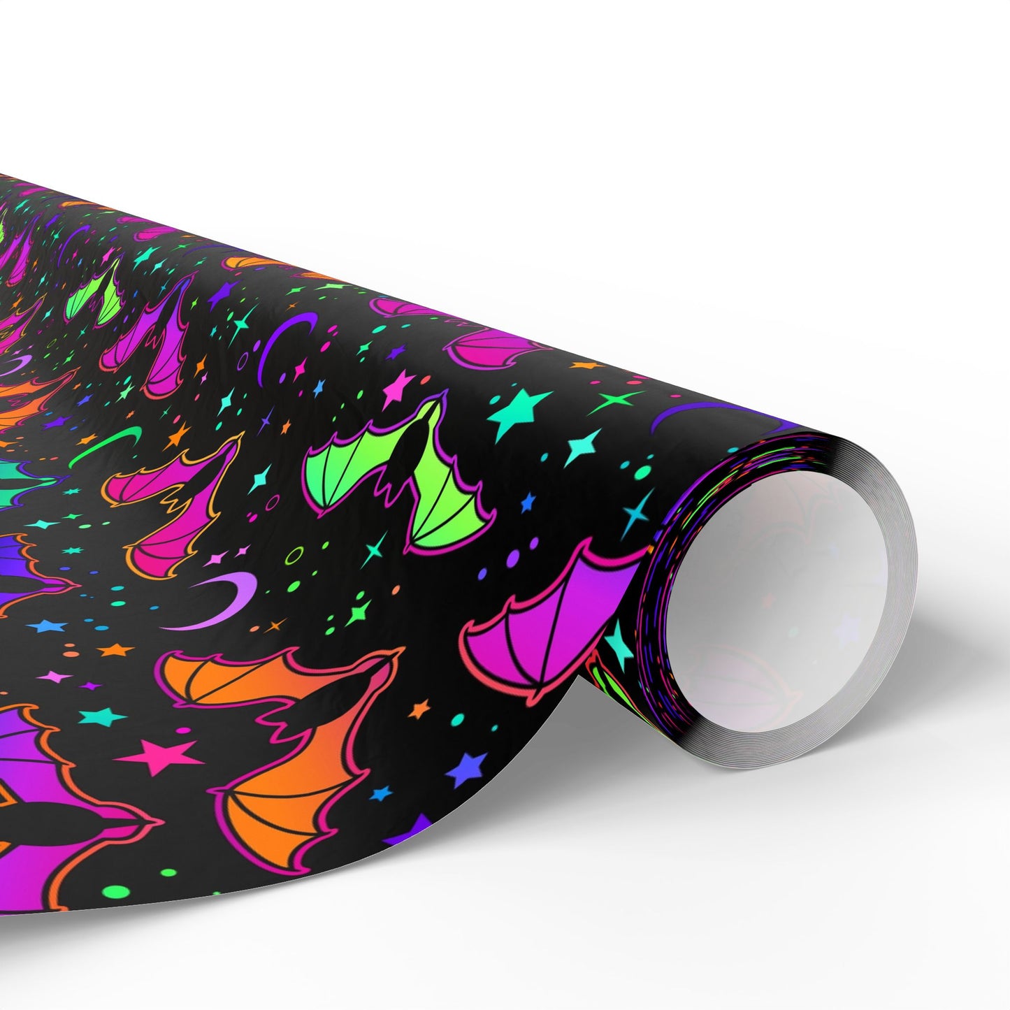 Neon Bats Wrapping Paper