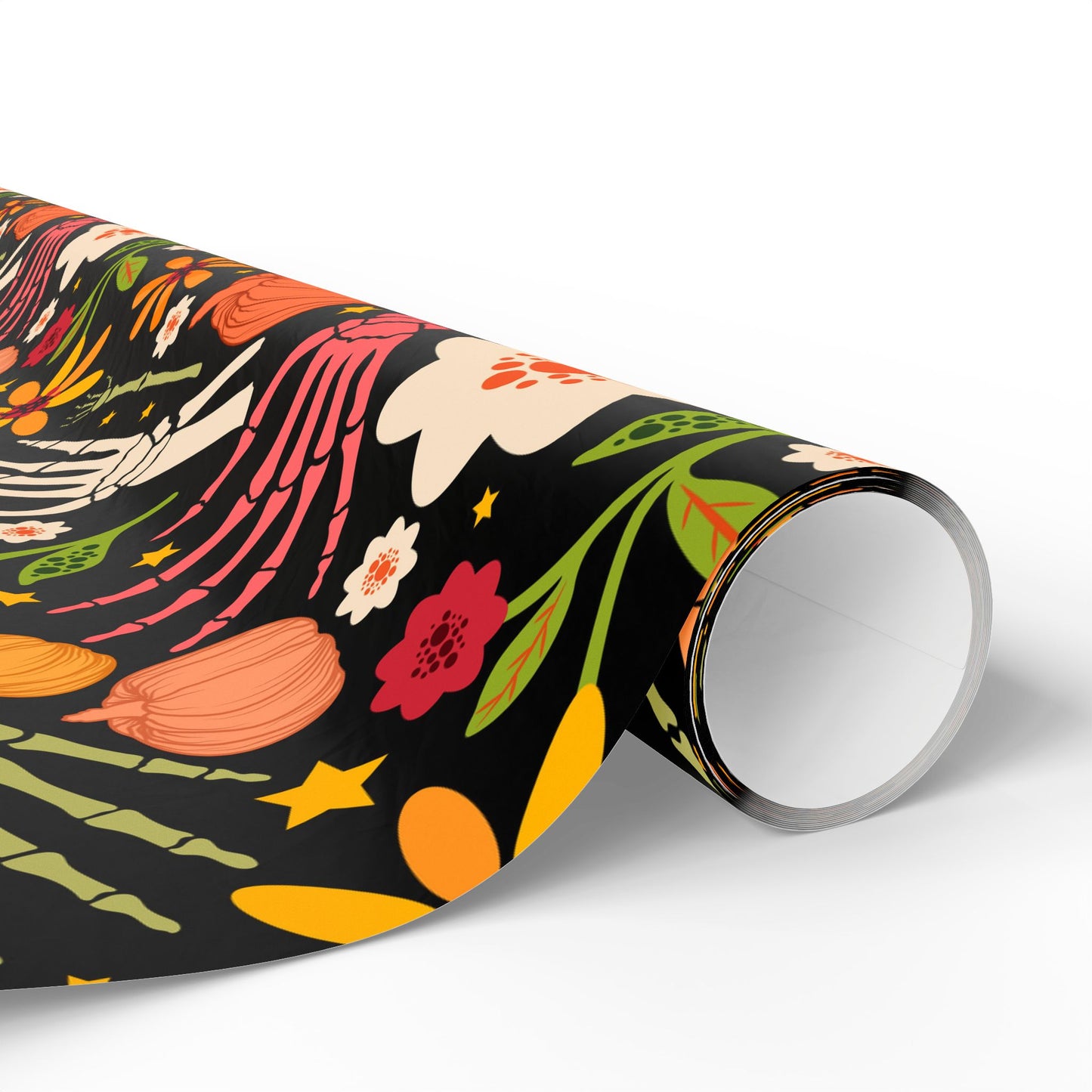 Bones And Flowers Wrapping Paper