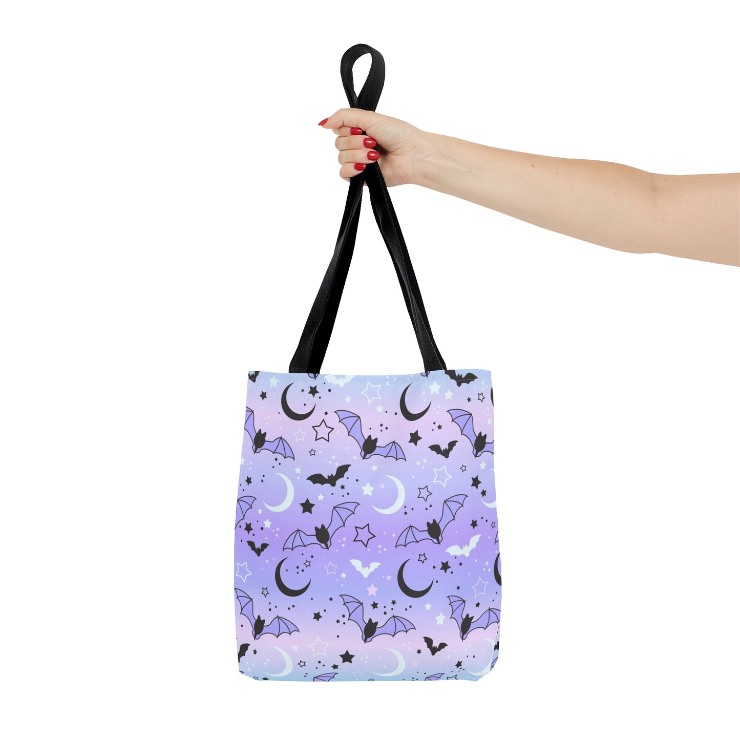 Mond und Fledermäuse Stofftasche