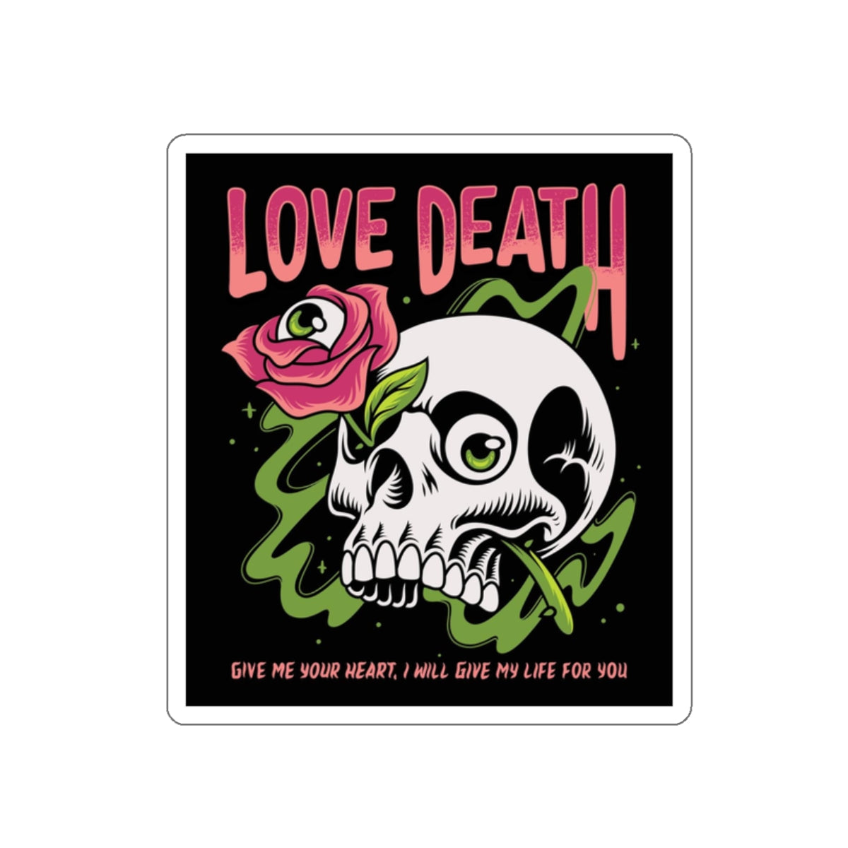 Skull And Rose Stickers