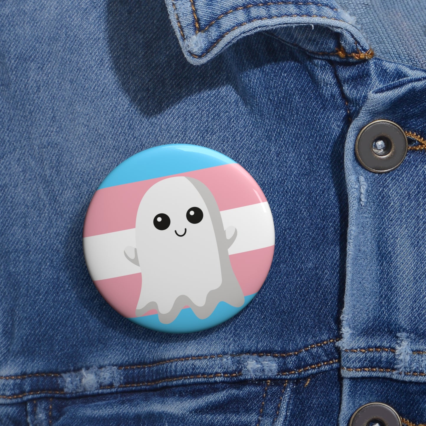 Trans Pride Ghost Pin Buttons