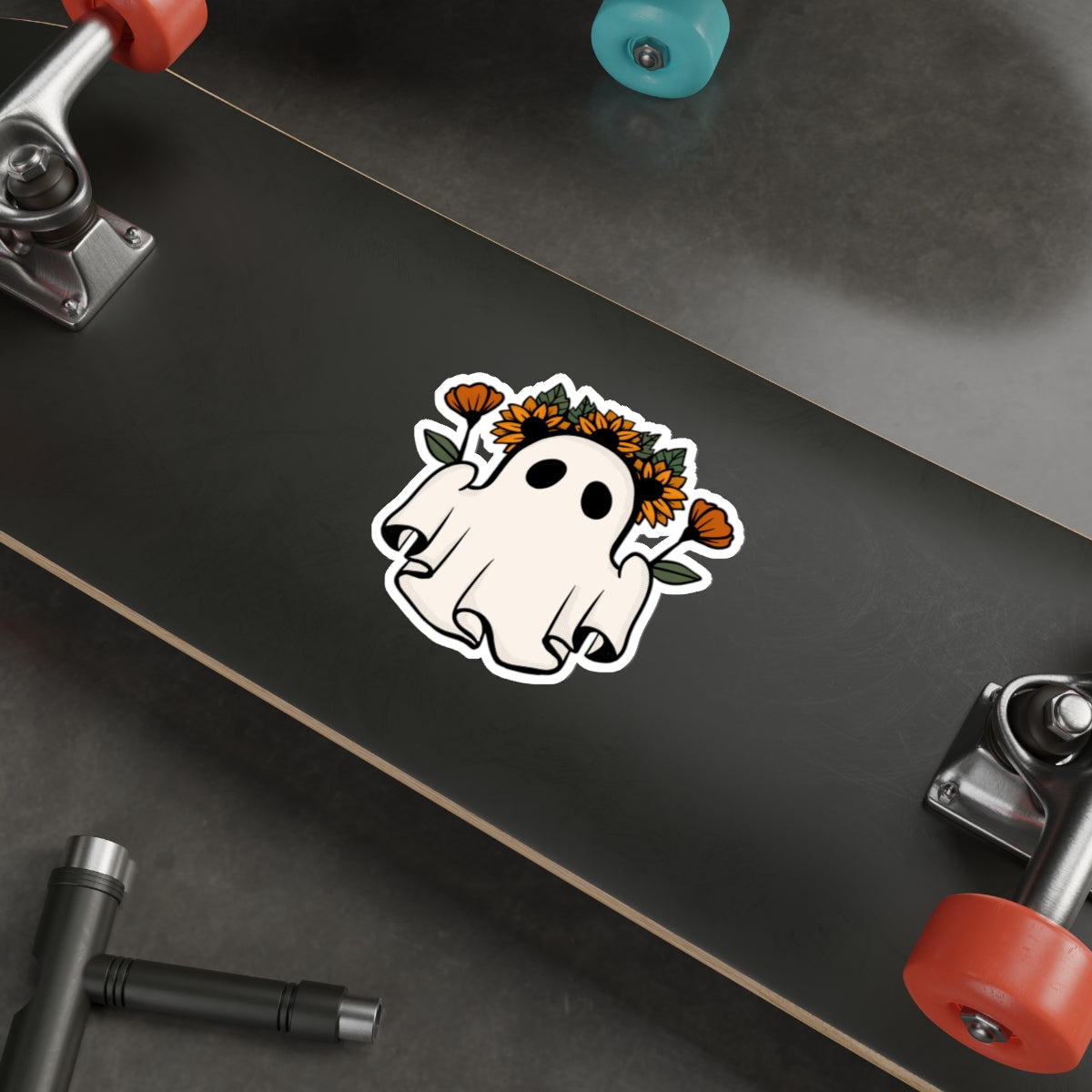 Ghost And Flowers Sticker