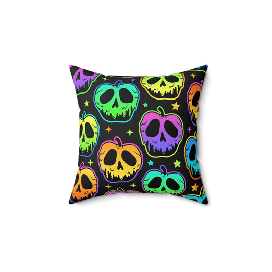Neon Poisoned Apple Square Pillow